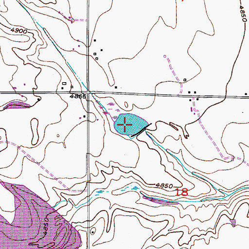 Topographic Map of Bass Reservoir, CO