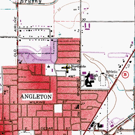 Topographic Map of Northside Elementary School, TX