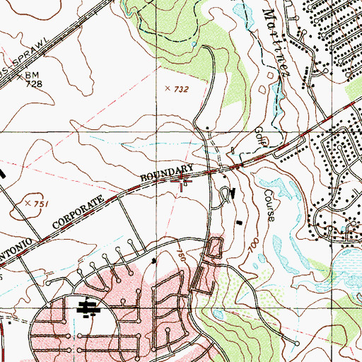 Topographic Map of Woodlake Hills Middle School, TX