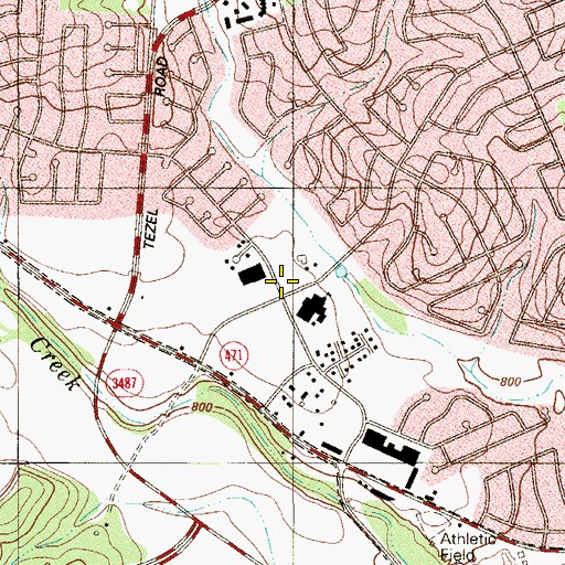 Topographic Map of Timberwilde Elementary School, TX