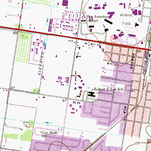 Topographic Map of The Teacher Academy, TX