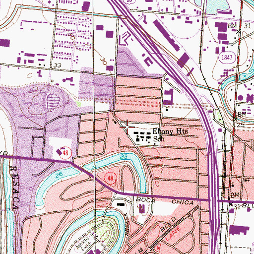 Topographic Map of R L Martin Elementary School, TX