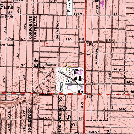 Topographic Map of Manhattan Elementary School, CA