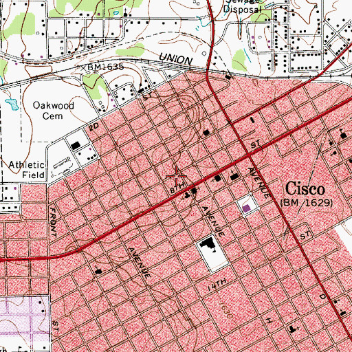 Topographic Map of Cisco Learning Center, TX