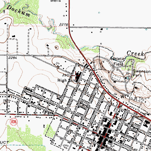 Topographic Map of Spur School, TX