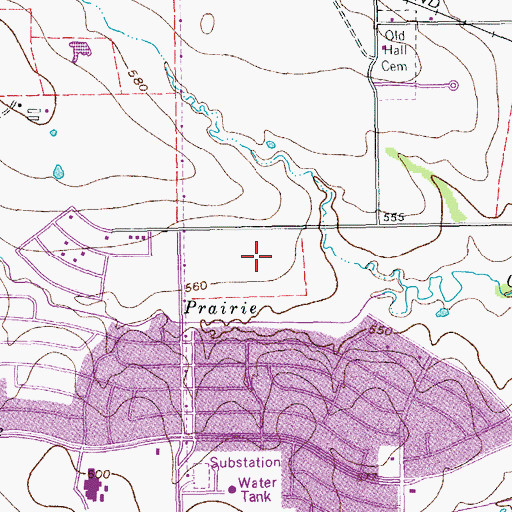 Topographic Map of Huffines Middle School, TX