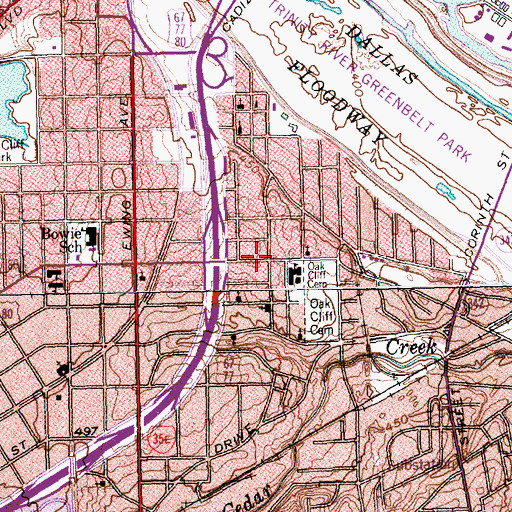 Topographic Map of Tag Magnet School, TX