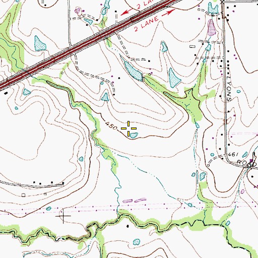 Topographic Map of Toler Elementary School, TX