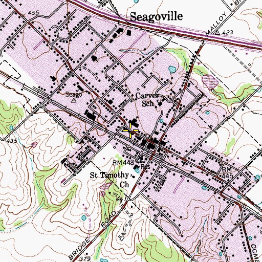 Topographic Map of Seagoville Elementary School, TX