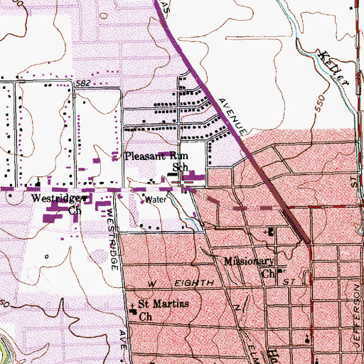 Topographic Map of Pleasant Run Elementary School, TX