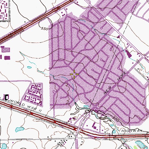 Topographic Map of Range Elementary School, TX