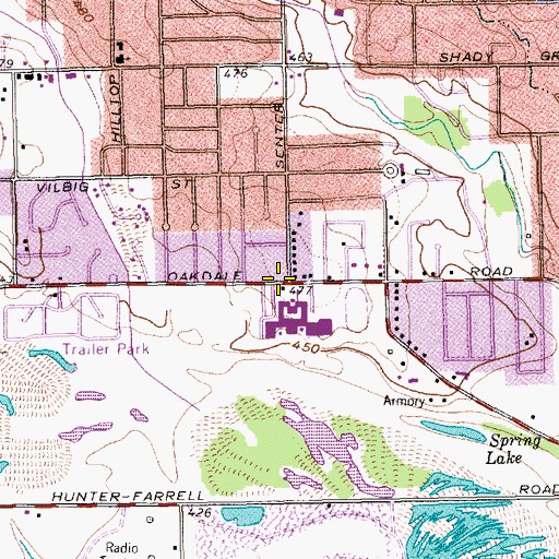 Topographic Map of Nimitz High School, TX
