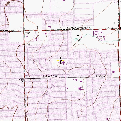 Topographic Map of O Henry Elementary School, TX