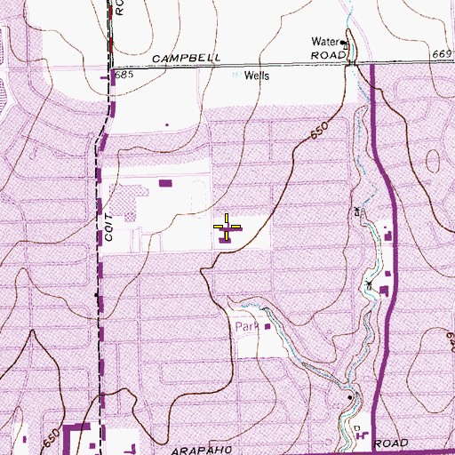 Topographic Map of Mohawk Elementary School, TX