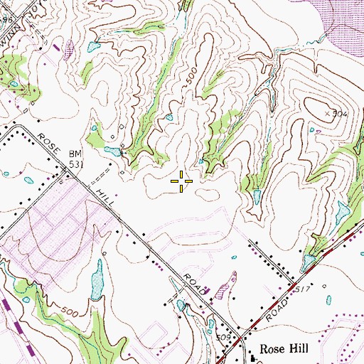 Topographic Map of Lyles Middle School, TX