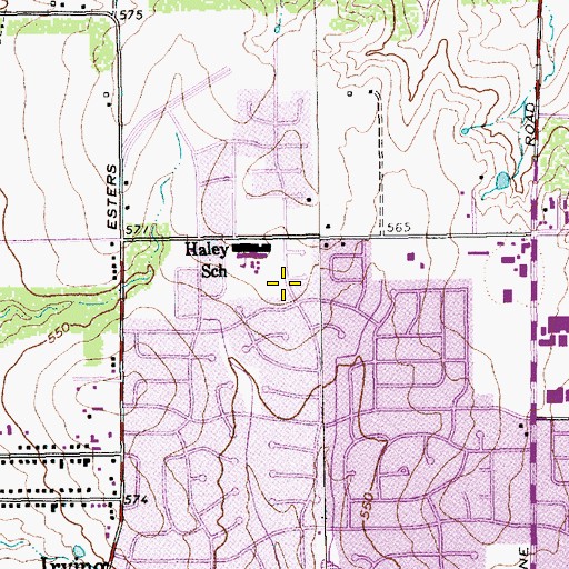 Topographic Map of Haley T Elementary School, TX