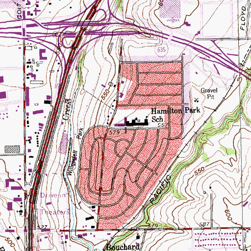 Topographic Map of Hamilton Park Pacesetter Magnet School, TX