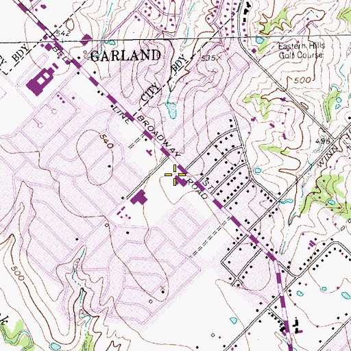 Topographic Map of Handley Elementary School, TX