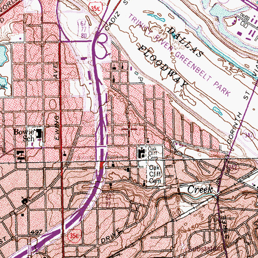 Topographic Map of School of Health Professions, TX