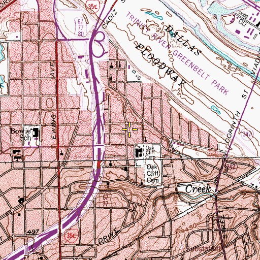 Topographic Map of School of Health Professions, TX