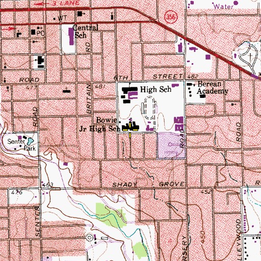 Topographic Map of Gilbert Transitional, TX
