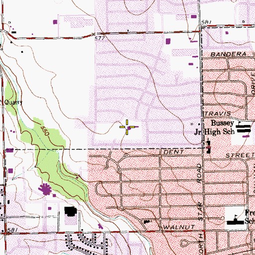 Topographic Map of Golden Meadows Elementary School, TX
