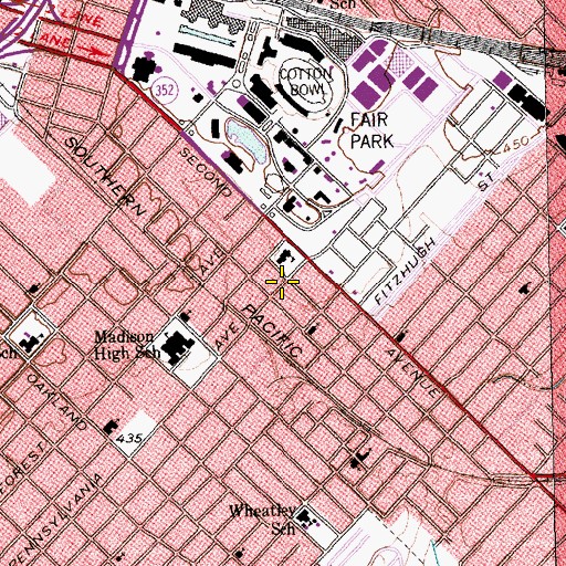 Topographic Map of Daniel James Learn Center, TX