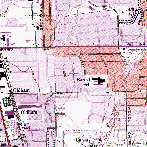 Topographic Map of David G Burnet Elementary School, TX