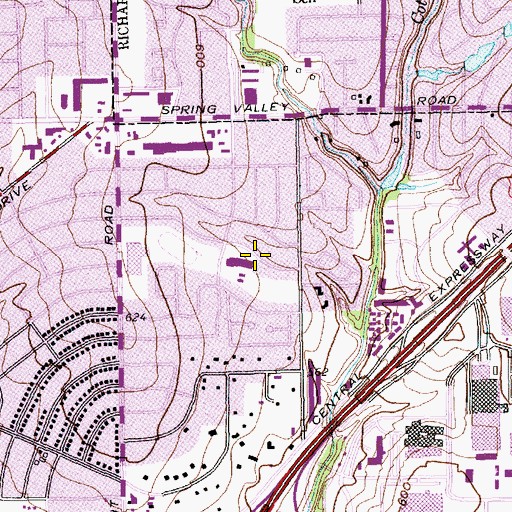 Topographic Map of Dobie Primary School, TX