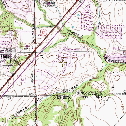 Topographic Map of Brandenburg Intermediate School, TX