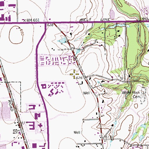 Topographic Map of Anne Frank Elementary School, TX