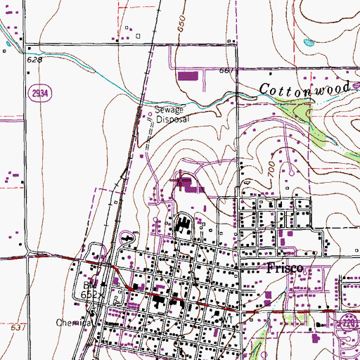 Topographic Map of Benton A Staley Middle School, TX