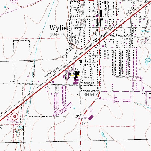 Topographic Map of Hartman Elementary School, TX