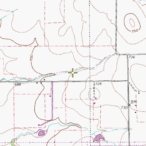Topographic Map of Robinson Middle School, TX