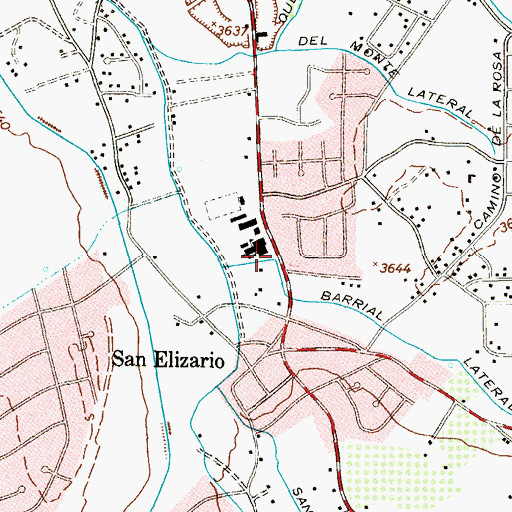 Topographic Map of San Elizario Alternative Center, TX