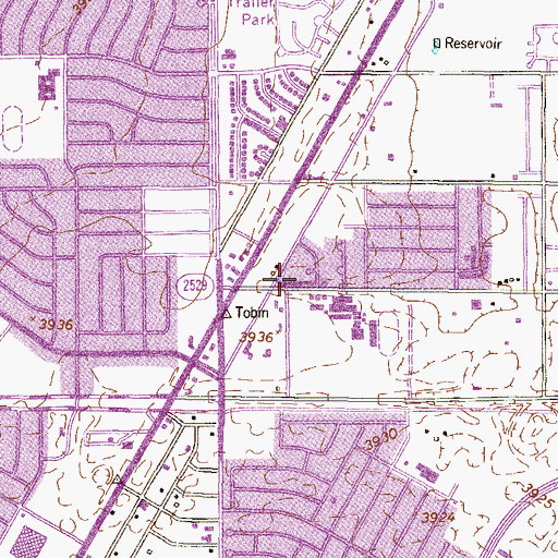 Topographic Map of Parkland Elementary School, TX