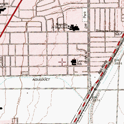 Topographic Map of Lee Elementary School, TX