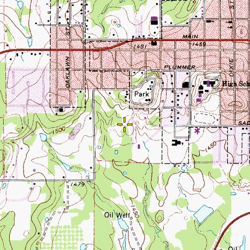 Topographic Map of Siebert Elementary School, TX