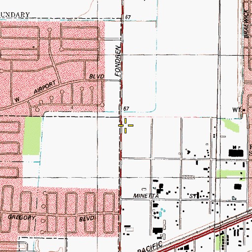 Topographic Map of Argyle Elementary School, TX