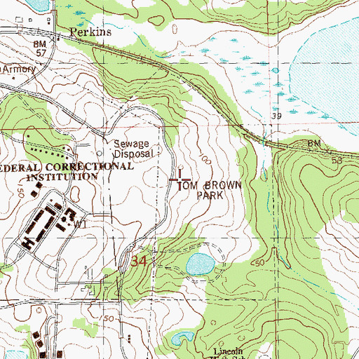 Topographic Map of Tom Brown Park, FL