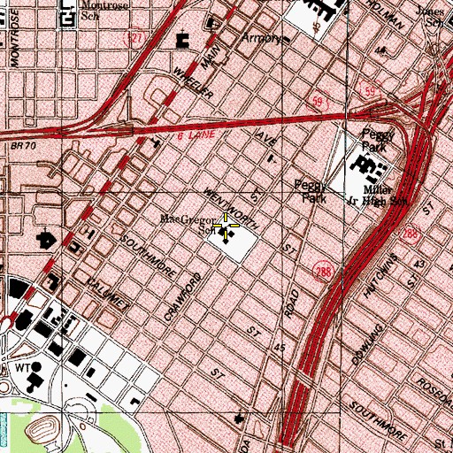 Topographic Map of MacGregor Elementary School, TX