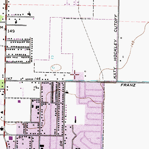 Topographic Map of Katy Junior High School, TX