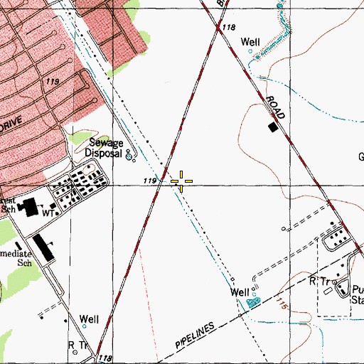 Topographic Map of Kaiser Elementary School, TX