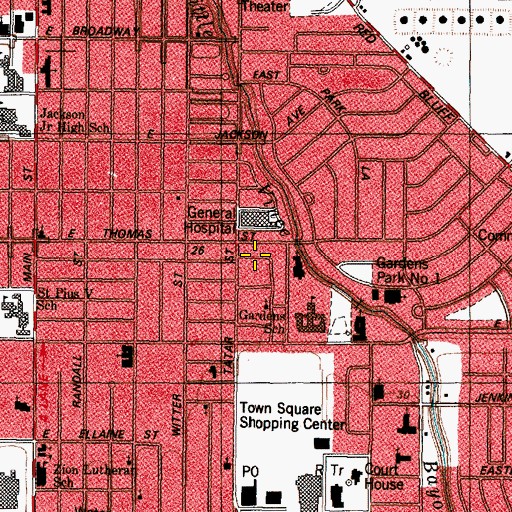Topographic Map of Jackson Intermediate School, TX