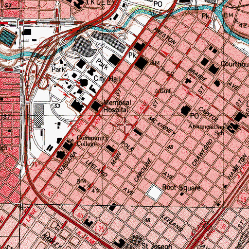 Topographic Map of Foleys Academy, TX