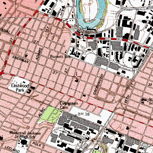 Topographic Map of George I Sanchez - Alternative School, TX