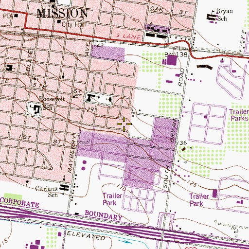 Topographic Map of Pearson Elementary School, TX