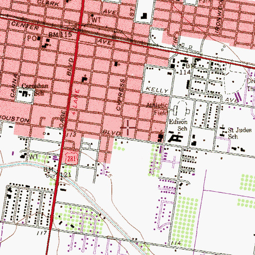 Topographic Map of Pharr Elementary School, TX