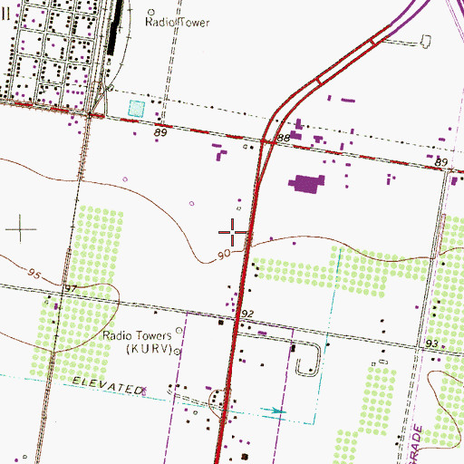 Topographic Map of Edinburg North High School, TX