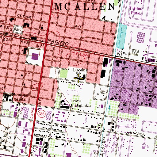 Topographic Map of Fields Elementary School, TX